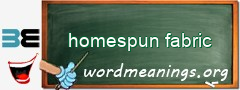 WordMeaning blackboard for homespun fabric